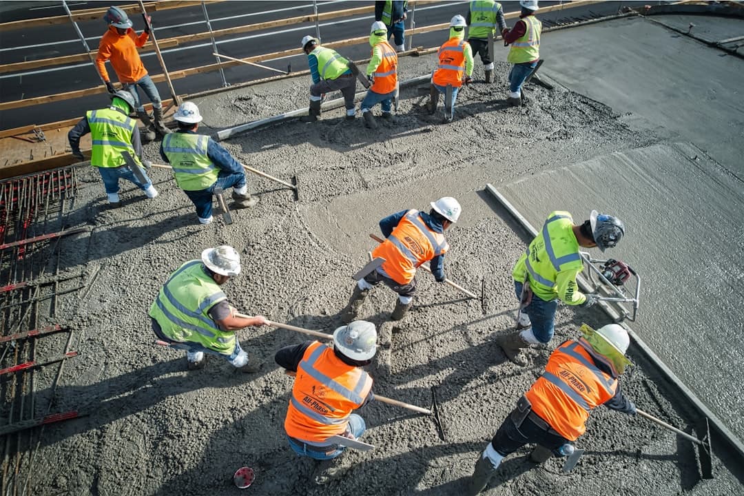 Concrete finishing work